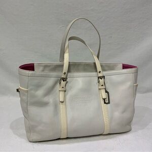 Coach Pink & White Leather Tote Bag / Baby Diaper handbag 9237 Vintage Rare
